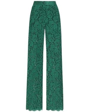 Dolce & Gabbana Cordonetto Lace Trousers - Green