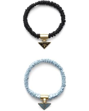 Prada ロゴチャーム ヘアゴム セット - メタリック