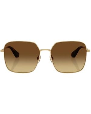 Burberry Eckige Sonnenbrille Mit Check-Gravur - Mettallic