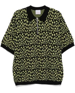 Bluemarble Camicia Leopardata Jacquard - Verde