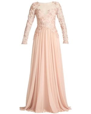 Tadashi Shoji Floral Long-Sleeved Dress - Pink