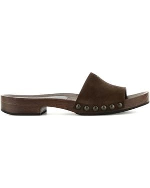 Miu Miu Wildledersandalen Mit Nieten - Braun