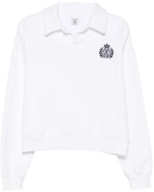 Sporty & Rich Embroidered-Logo Sweatshirt - White