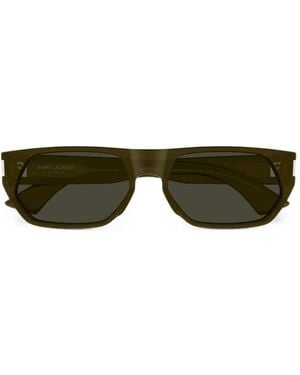 Saint Laurent Geometric-Frame Sunglasses - Green