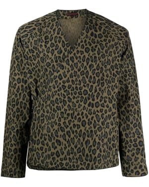 Clot Kimono Mit Leoparden-Print - Grün