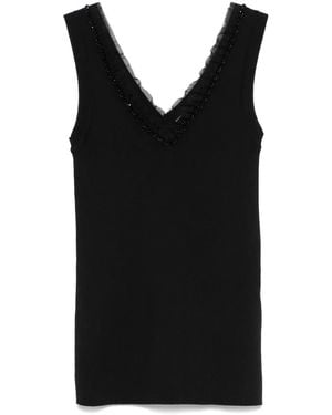 P.A.R.O.S.H. Beaded Tank Top - Black