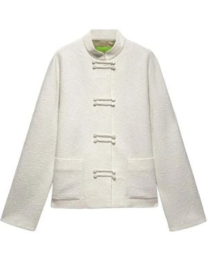 Shanghai Tang Buttoned Tang Jacket - White