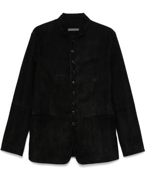 John Varvatos Leather Blazer - Black