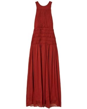 Twinset Pleated Long Dress - Red