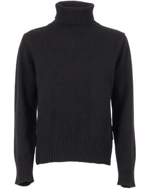 Kangra Ribbed-Trim Roll-Neck Jumper - Blue