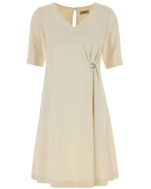 Herno Vestido Midi Con Cuello En V - Neutro
