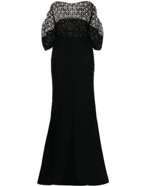Saiid Kobeisy Off-Shoulder Beaded Dress - Black