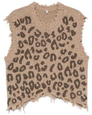 R13 Leopard-Pattern Top - Natural