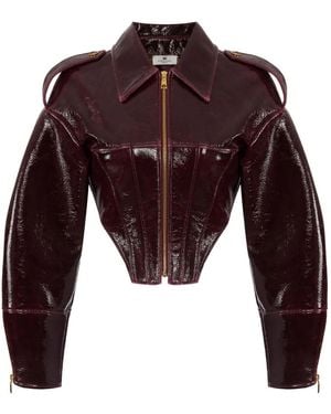 Elisabetta Franchi Jacke Mit Corsage - Rot