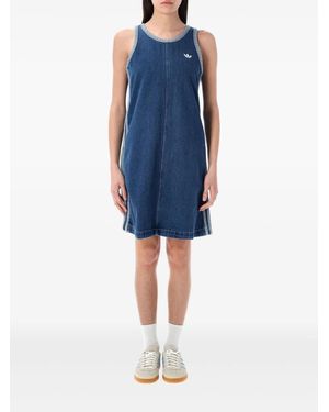 adidas Robe En Jean À Coupe Courte - Bleu