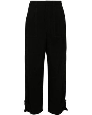 Loewe Linen Blend Cargo Trousers - Black