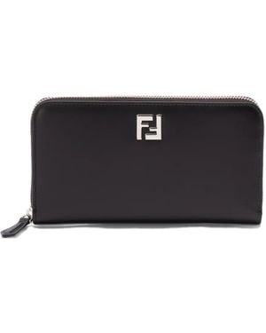 Fendi Logo-plaque Zip-around Wallet - ブラック