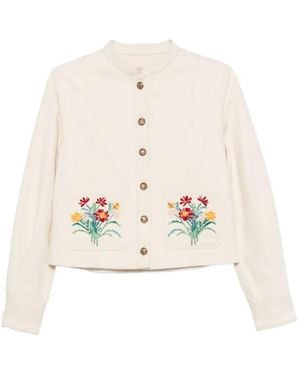 Valentino Garavani Floral-Embroidered Jacket - White