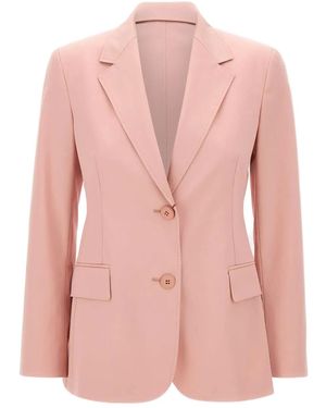 Max Mara Notched-Lapels Button Blazer - Pink