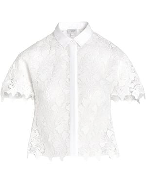 Giambattista Valli クロップド マクラメ ブラウス - ホワイト