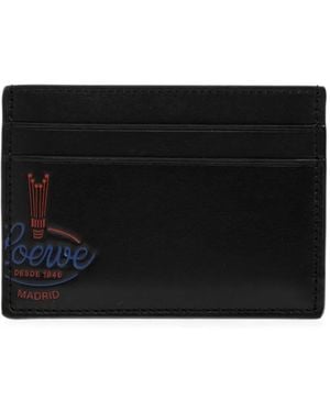 Loewe Logo-Print Leather Card Holder - Black