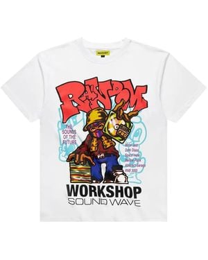 Market サウンドウェーブ グラフィック Tシャツ - ホワイト