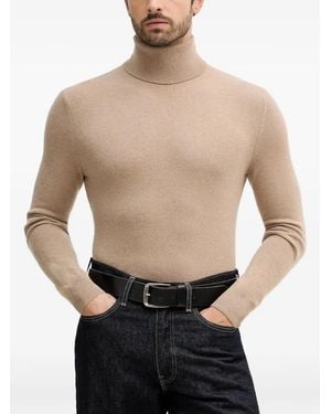 Sisley Roll-Neck Knitted Sweater - Blue