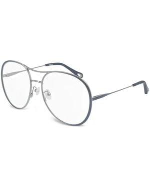 Chloé Occhiali Ovali Con Doppio Ponte - Metallizzato