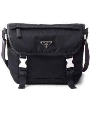 Prada ロゴパッチ ショルダーバッグ - ブラック