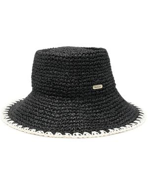 Barbour Camille Contrasting-Trim Fedora Hat - Black
