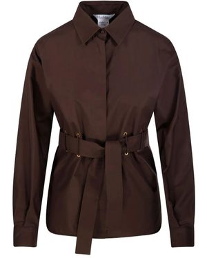 Max Mara Juglas Belted Shirt Jacket - Brown
