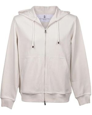 Brunello Cucinelli Sudadera Con Capucha Y Cordones - Blanco