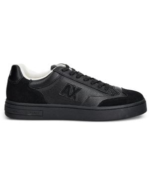 ARMANI EXCHANGE Logo-Patch Panelled Trainers - Black