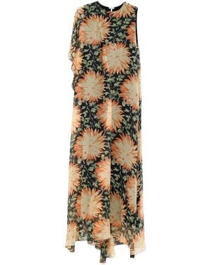 Loewe Floral-Print Dress - Metallic