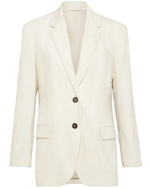 Brunello Cucinelli Corduroy Blazer - White