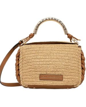 Lola Casademunt Woven Braided-Trim Tote Bag - Metallic