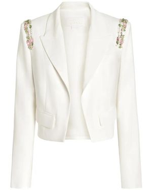 Genny Cady Embellished Cropped Jacket - White