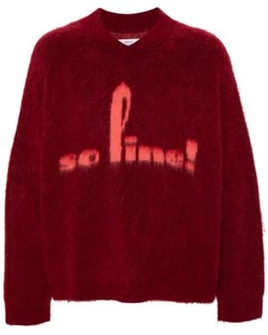 Martine Rose Maglione Con Scollo A V - Rosso