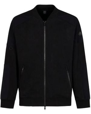 Moose Knuckles Dalon Logo-Patch Bomber Jacket - Black