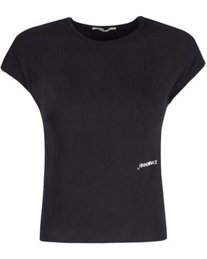 hinnominate Ribbed Cotton T-Shirt - Black