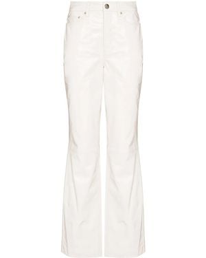 Remain Lynn Leather Straight-Leg Pants - White