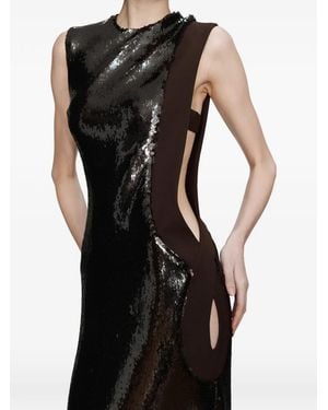 Christopher Esber Opaline Sequin Cutaway Dress - Black