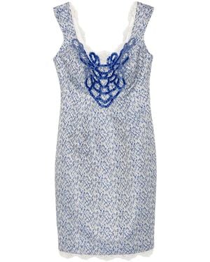 Gemy Maalouf Lace-Embellished Mini Dress - Blue