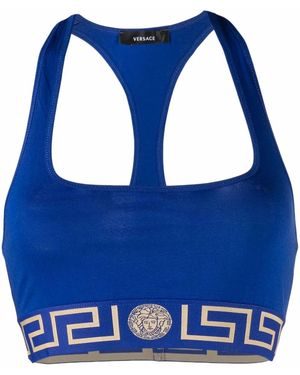Versace Greca Border Bralette - Blue