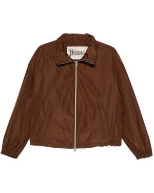 Herno Hooded Zip-Up Jacket - Brown