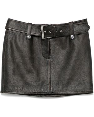 McQueen Leather Mini Skirt - Black
