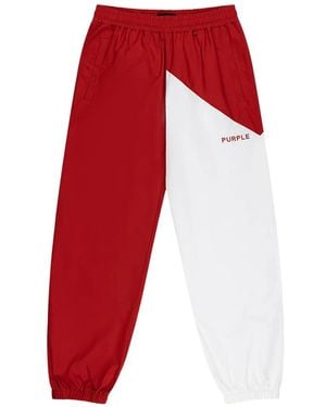 Purple Brand Pantalon De Jogging England All Around Colour Block - Red