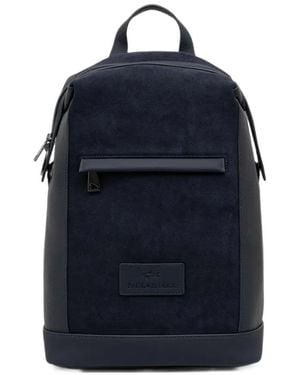 Paul & Shark Sac À Dos Firenze En Cuir À Empiècements En Daim - Blue