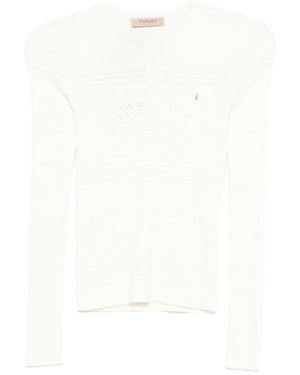 Twinset Pointelle-Knit Top - White