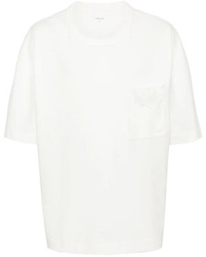 Lemaire Jersey-T-Shirt Mit Brusttasche - Weiß